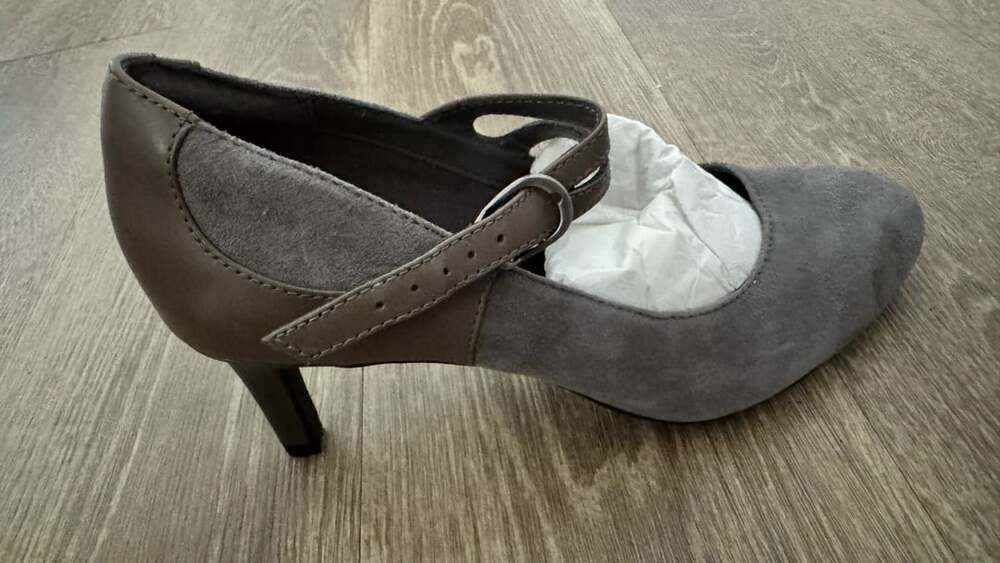 Clarks Dancer Reece Size 7 M Grey Combi Mary Jane Heels